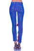 Pantalon denim cu broderie I-77